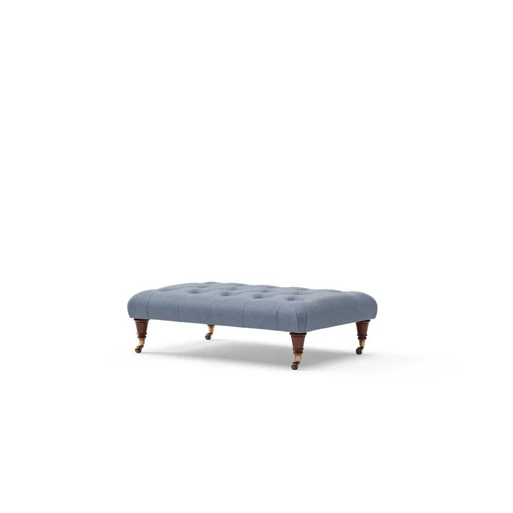 Foot Stool - Indigo, House Linen Mix