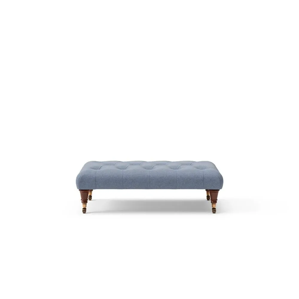 Foot Stool - Indigo, House Linen Mix by The Cotswold Company, image 7
