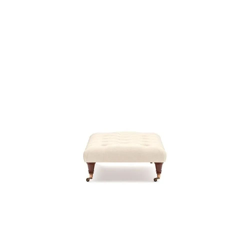 Foot Stool - Lily White, House Linen Mix