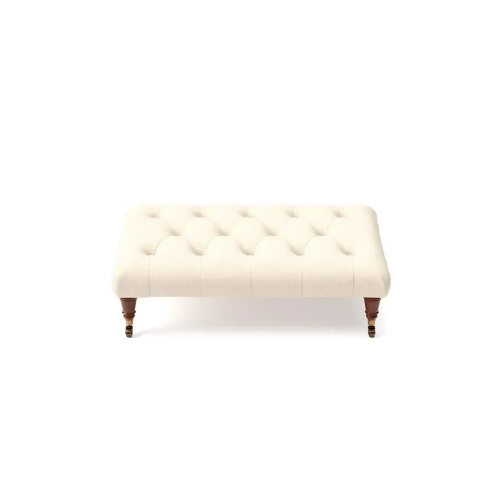 Foot Stool - Lily White, House Linen Mix