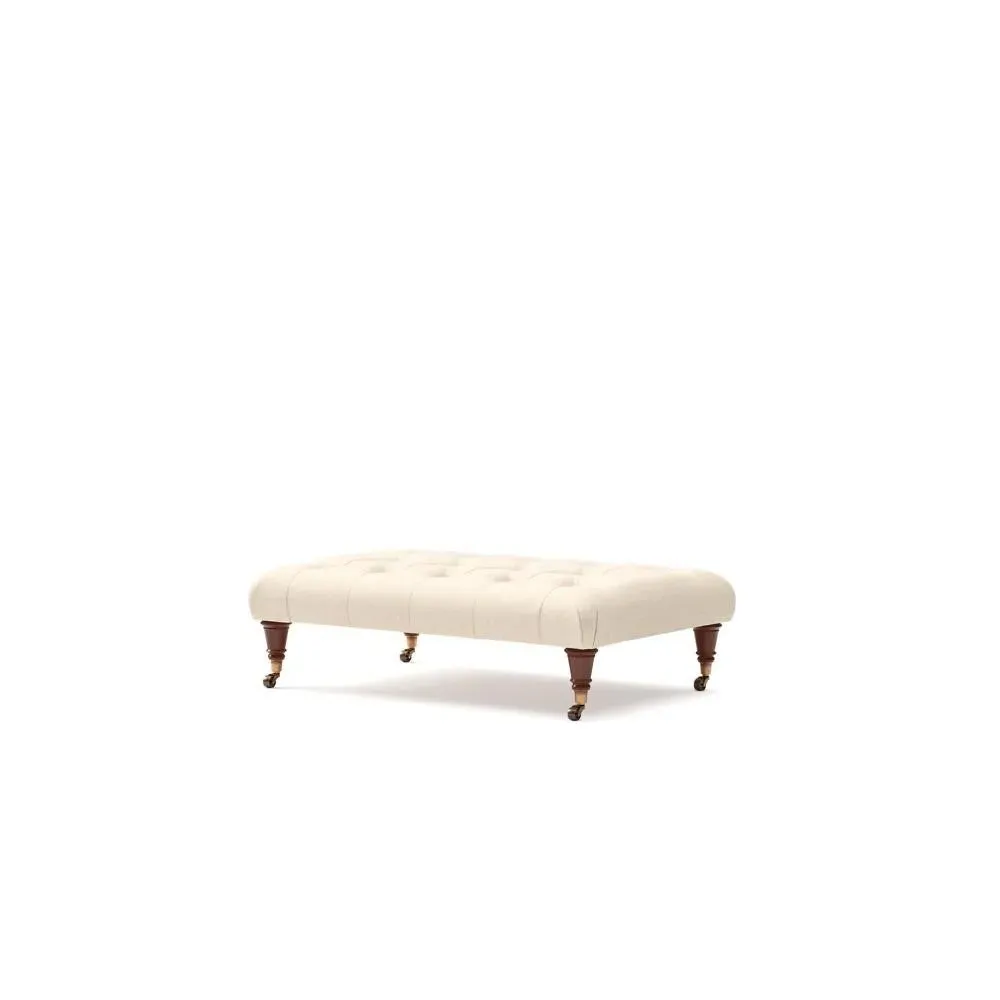Foot Stool - Lily White, House Linen Mix