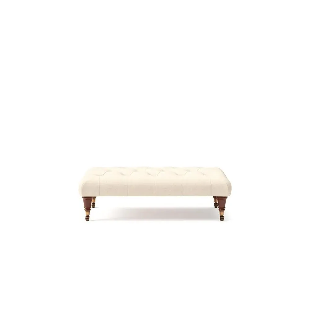 Foot Stool - Lily White, House Linen Mix