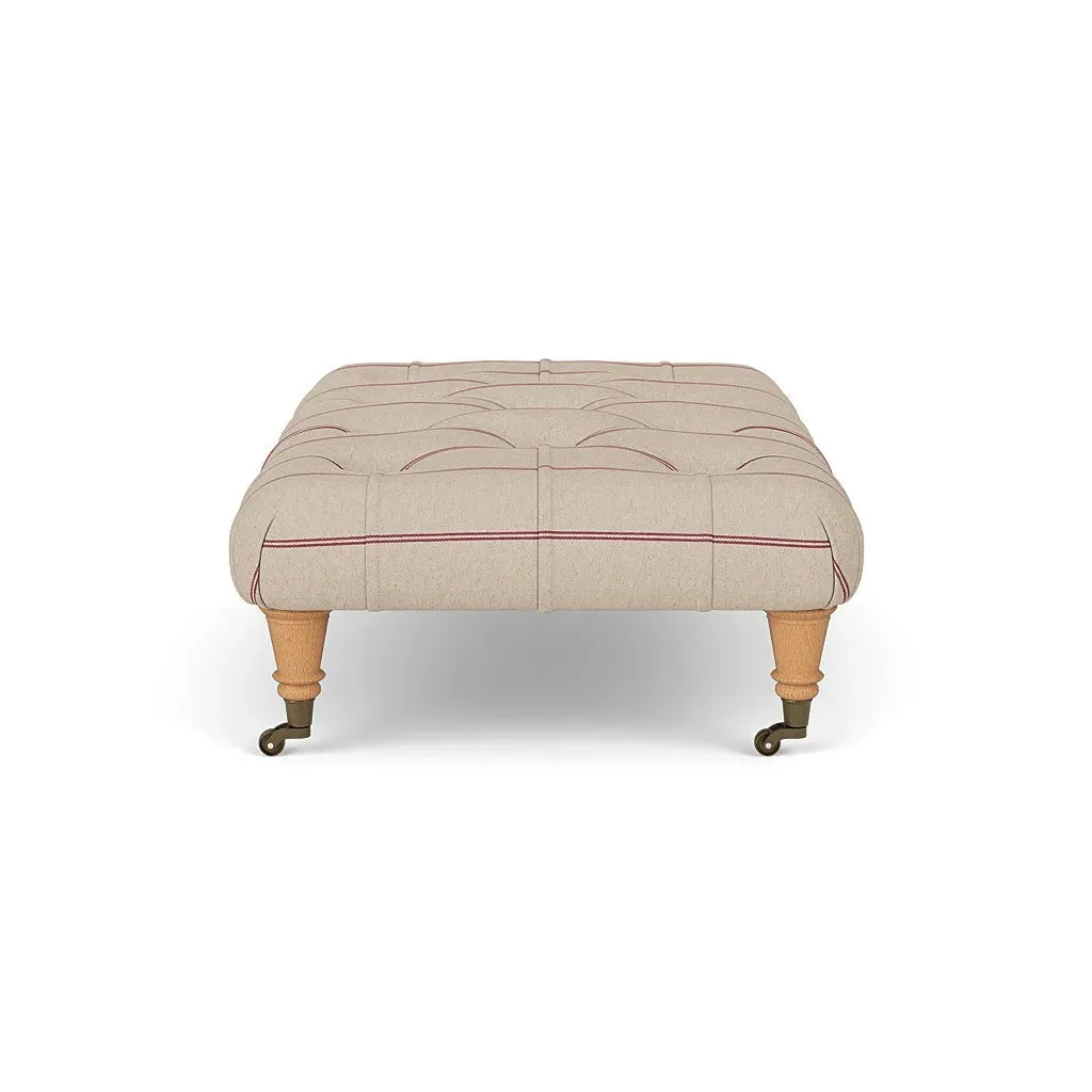 The Cotswold Company Amelia Foot Stool - Raspberry, Compton Stripe, image 3
