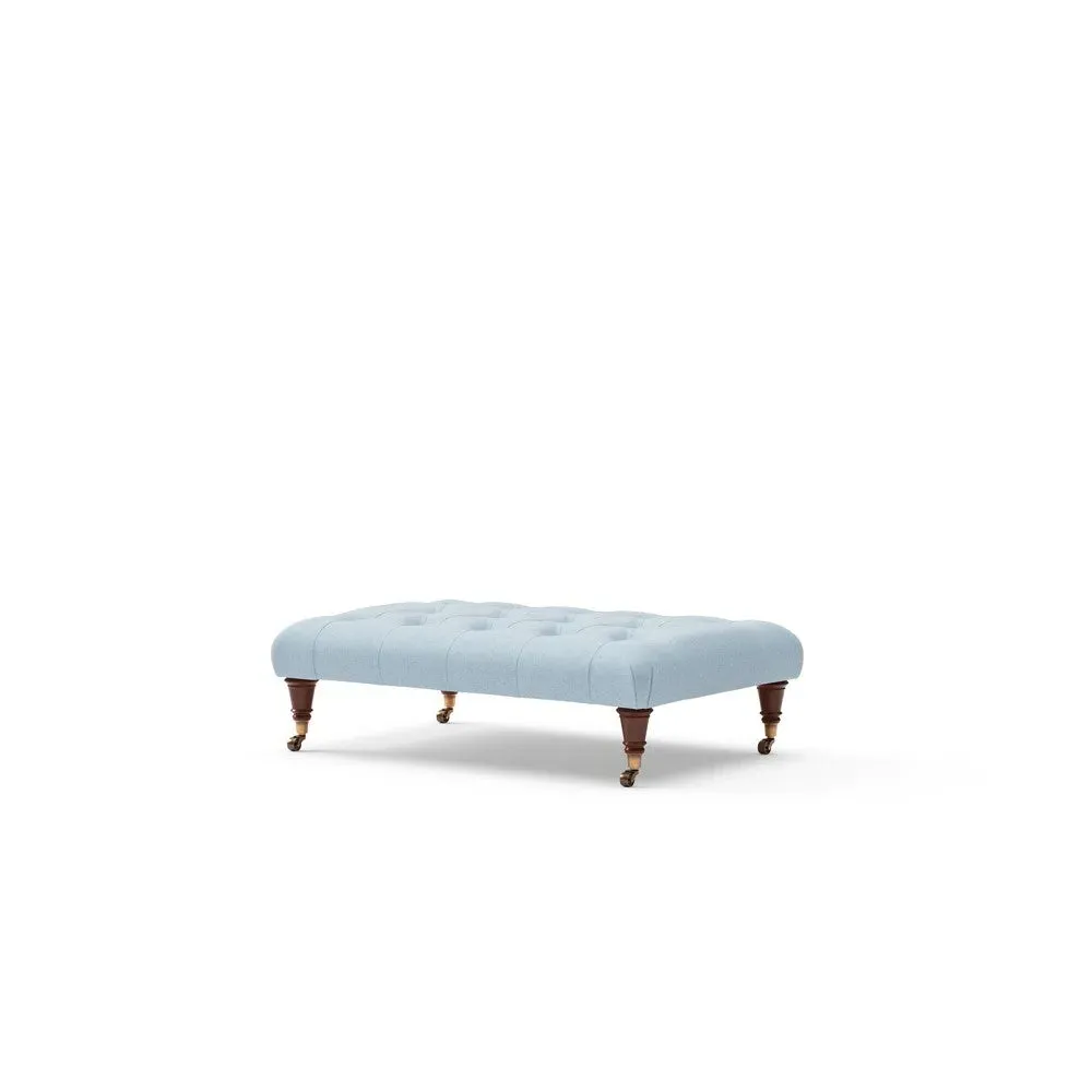 Foot Stool - Sky Blue, House Linen Mix