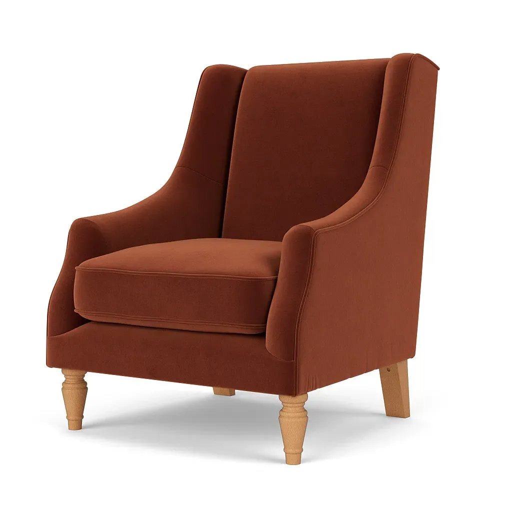 Armchair - Brick, Matt Velvet