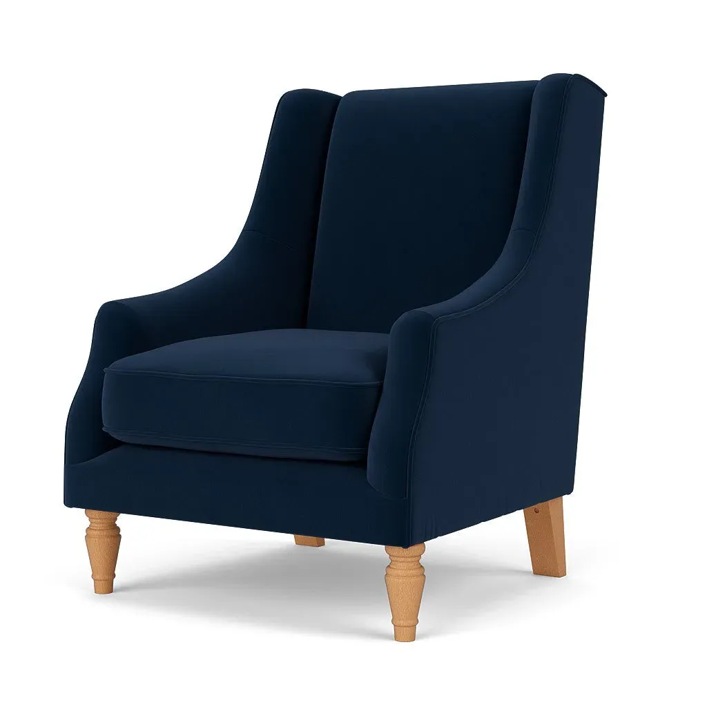 Armchair - Deep Blue, Matt Velvet