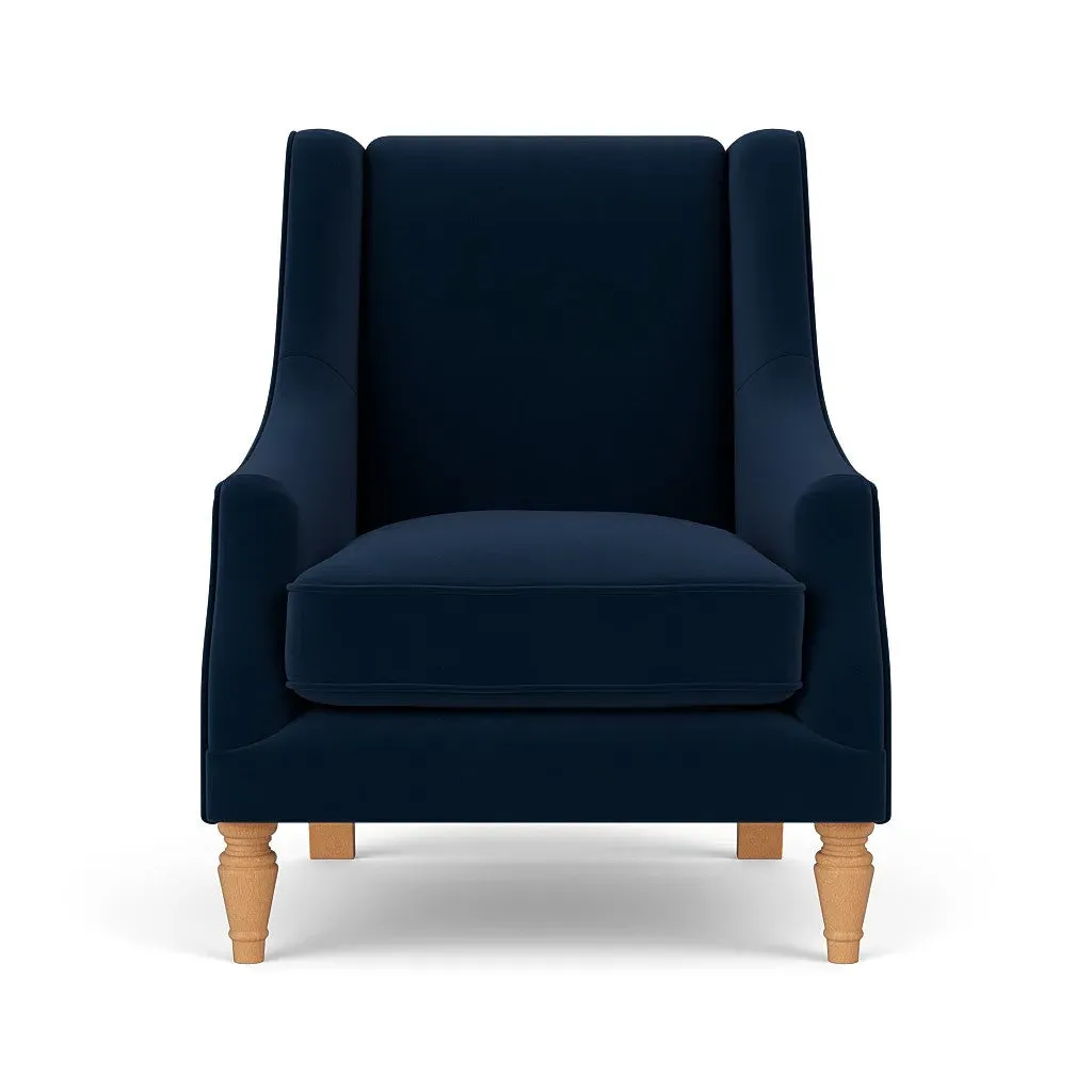 Armchair - Deep Blue, Matt Velvet