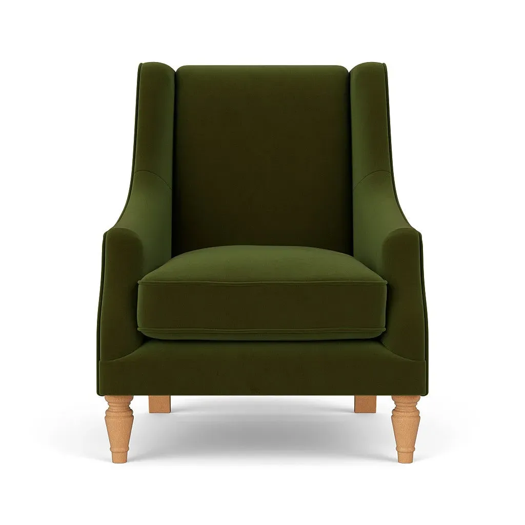 Armchair - Forest Green, Matt Velvet