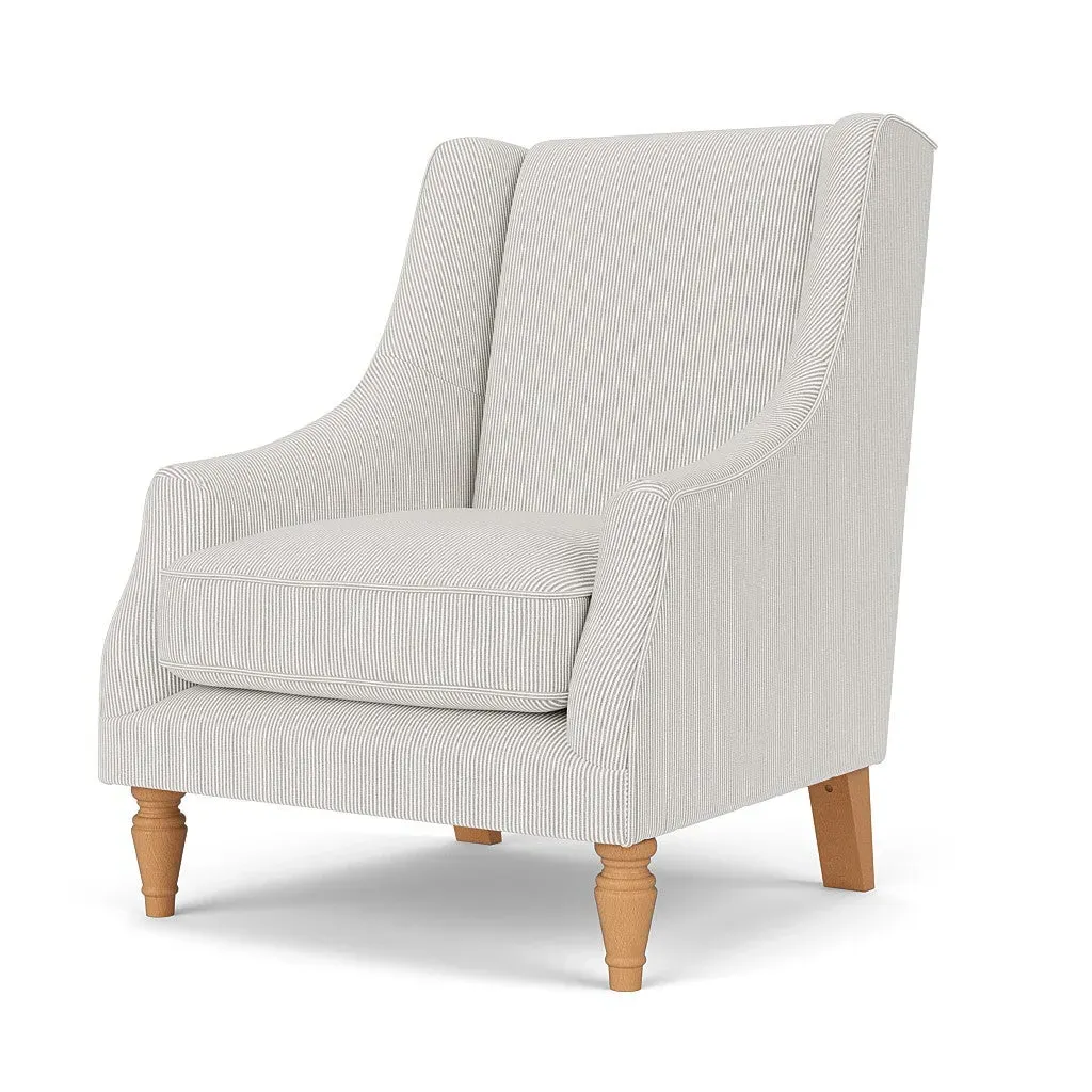 Armchair - Grey, Broadway Stripe