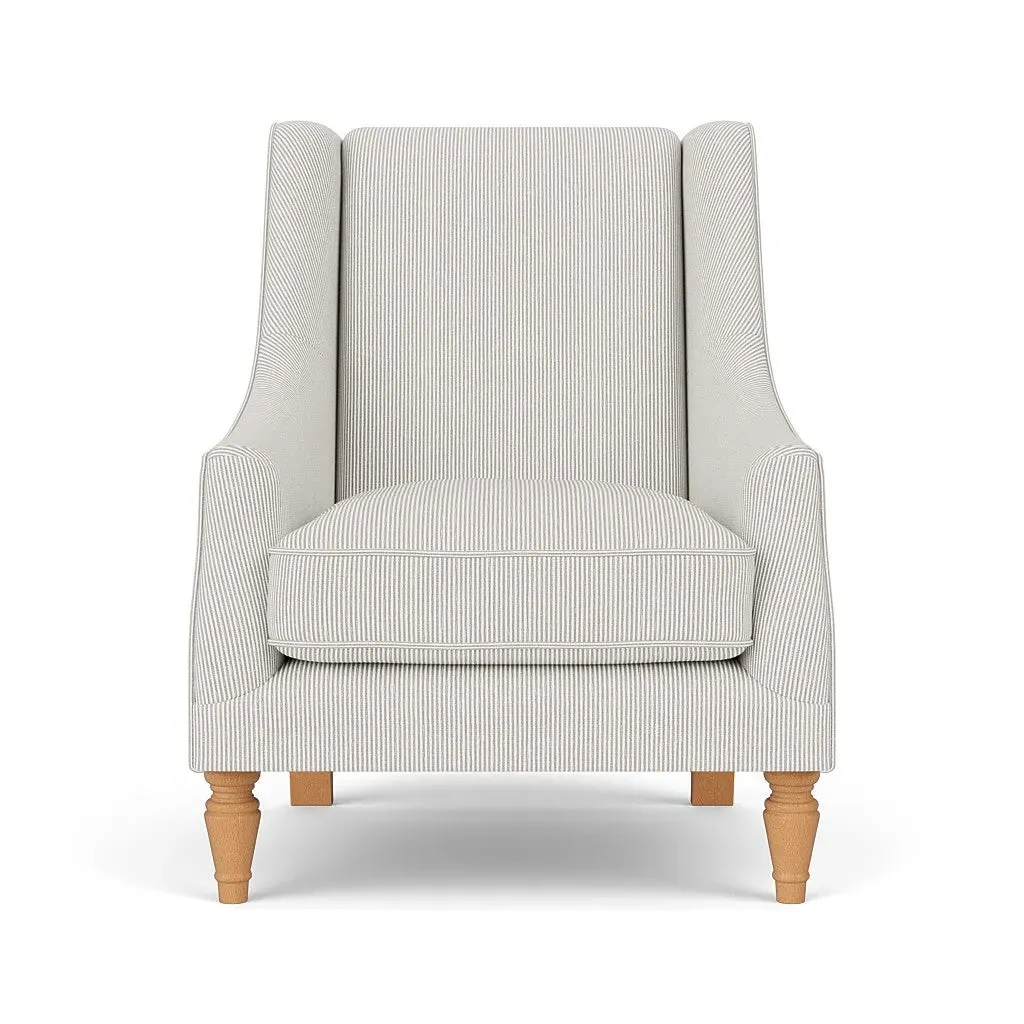 Armchair - Grey, Broadway Stripe