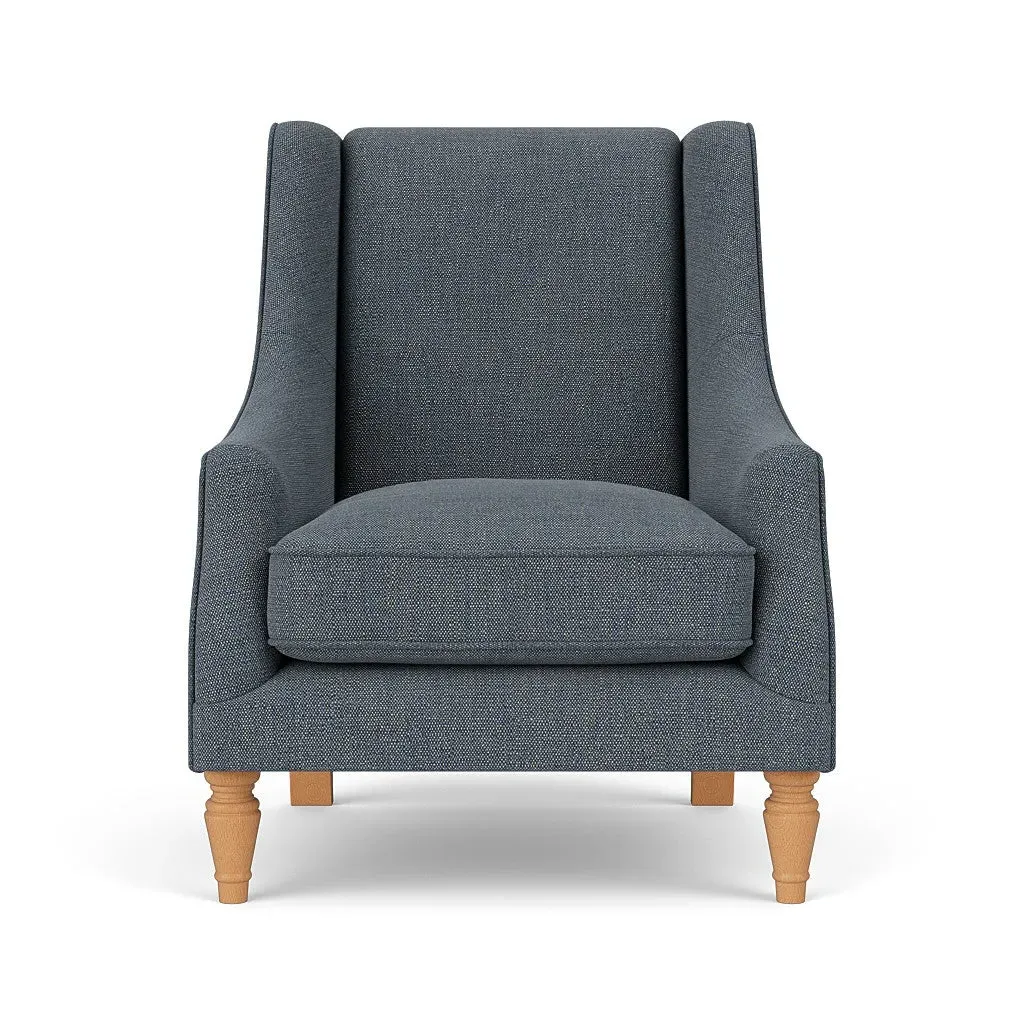Armchair - Indigo, Rustic Weave