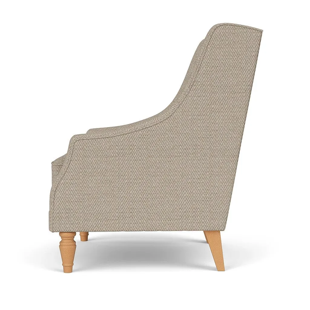 Armchair - Natural, Herringbone Weave