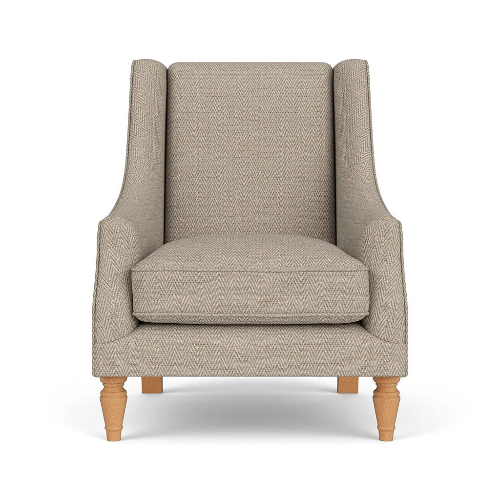 Armchair - Natural, Herringbone Weave