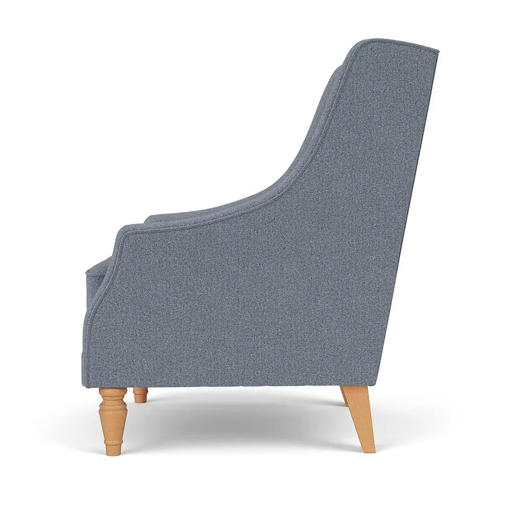 Armchair - Navy, Eco Herringbone