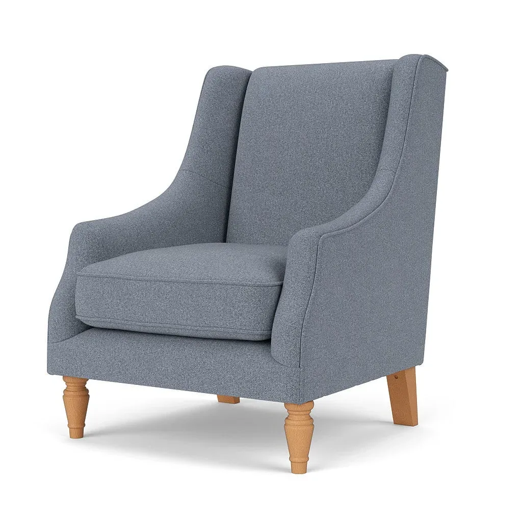 Armchair - Navy, Eco Herringbone