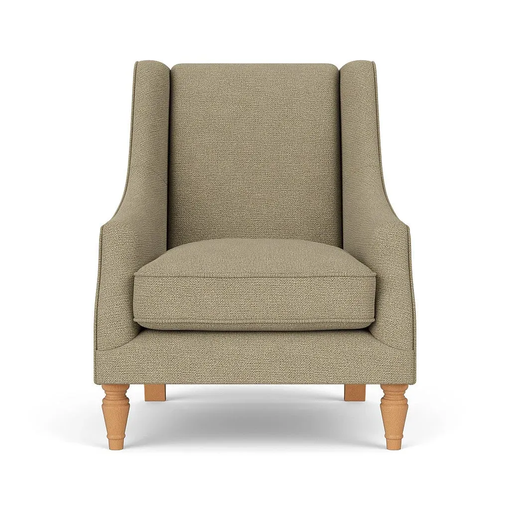 Armchair with High Back - Green Marl, House Weave