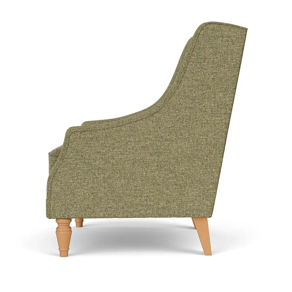 Armchair with High Back - Sage, Aquaclean Oxford