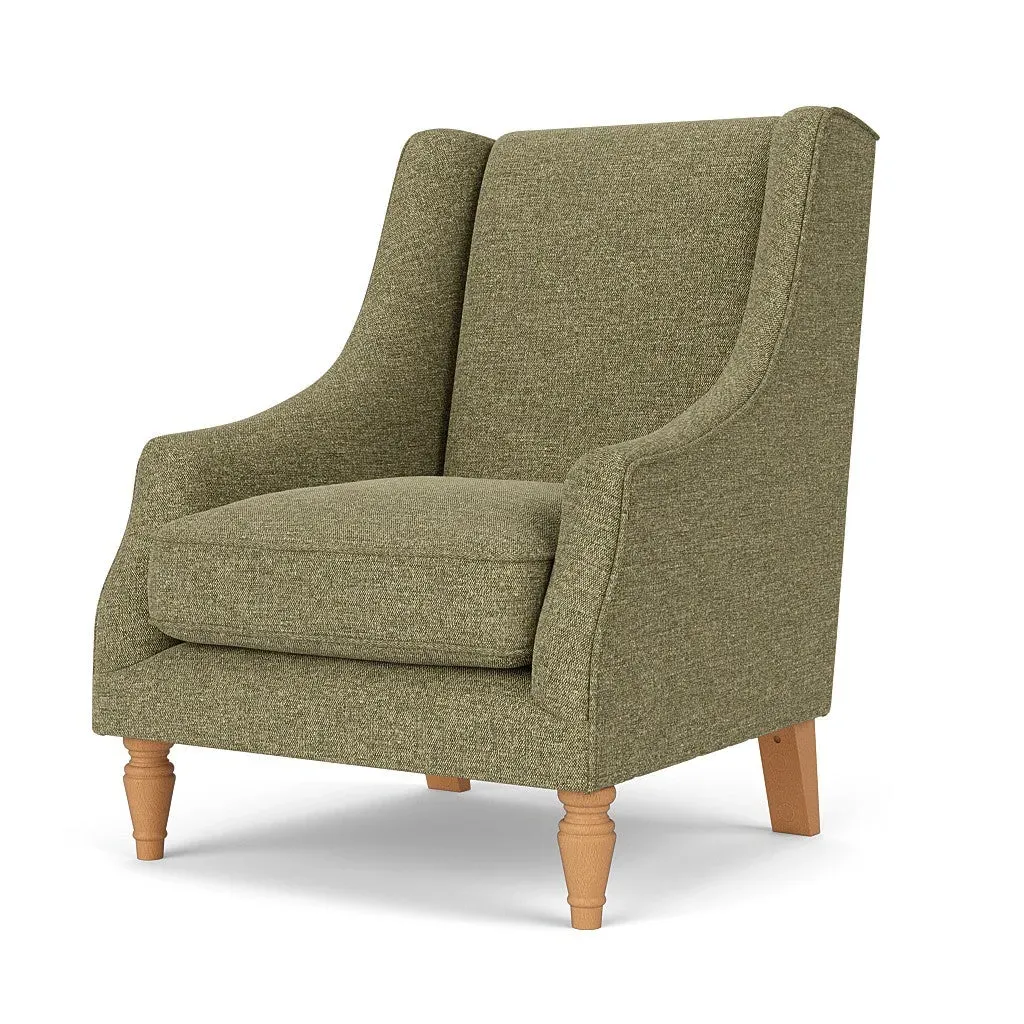 Armchair with High Back - Sage, Aquaclean Oxford