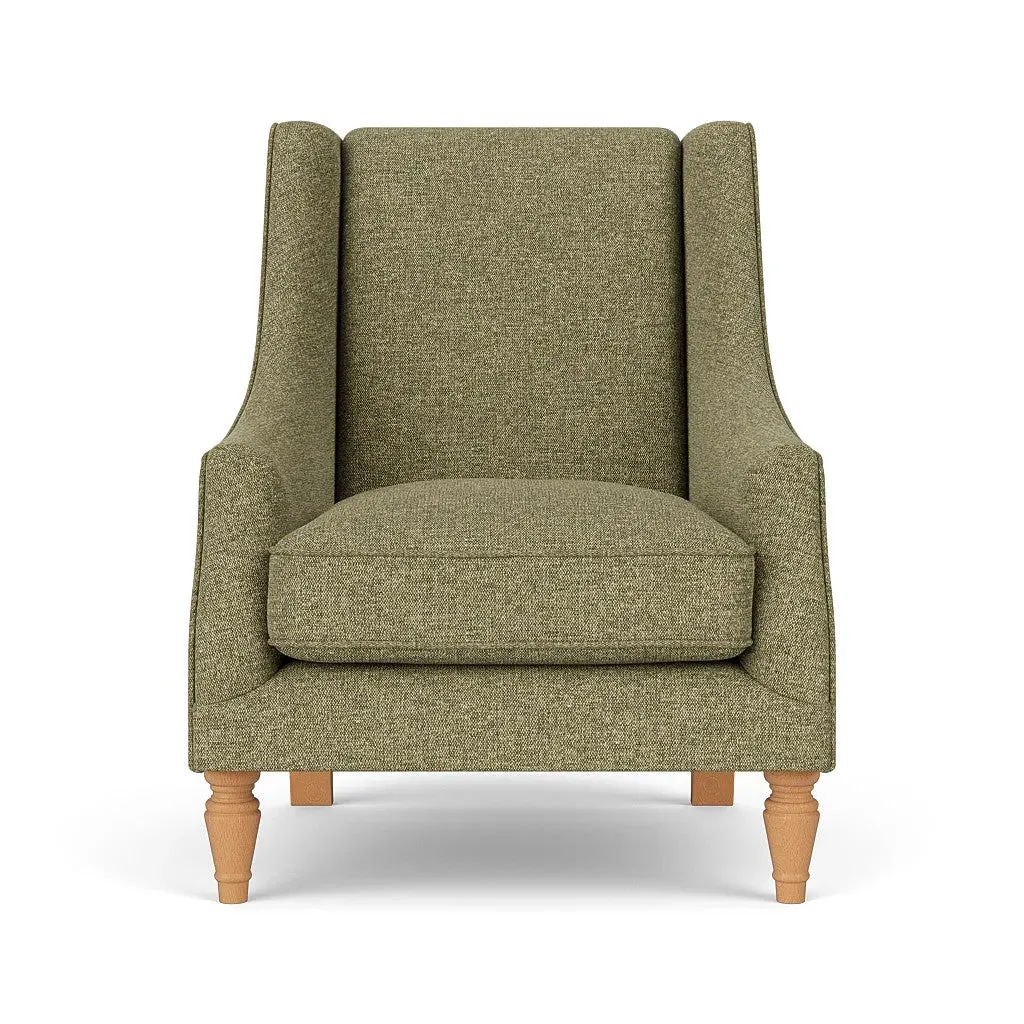 Armchair with High Back - Sage, Aquaclean Oxford