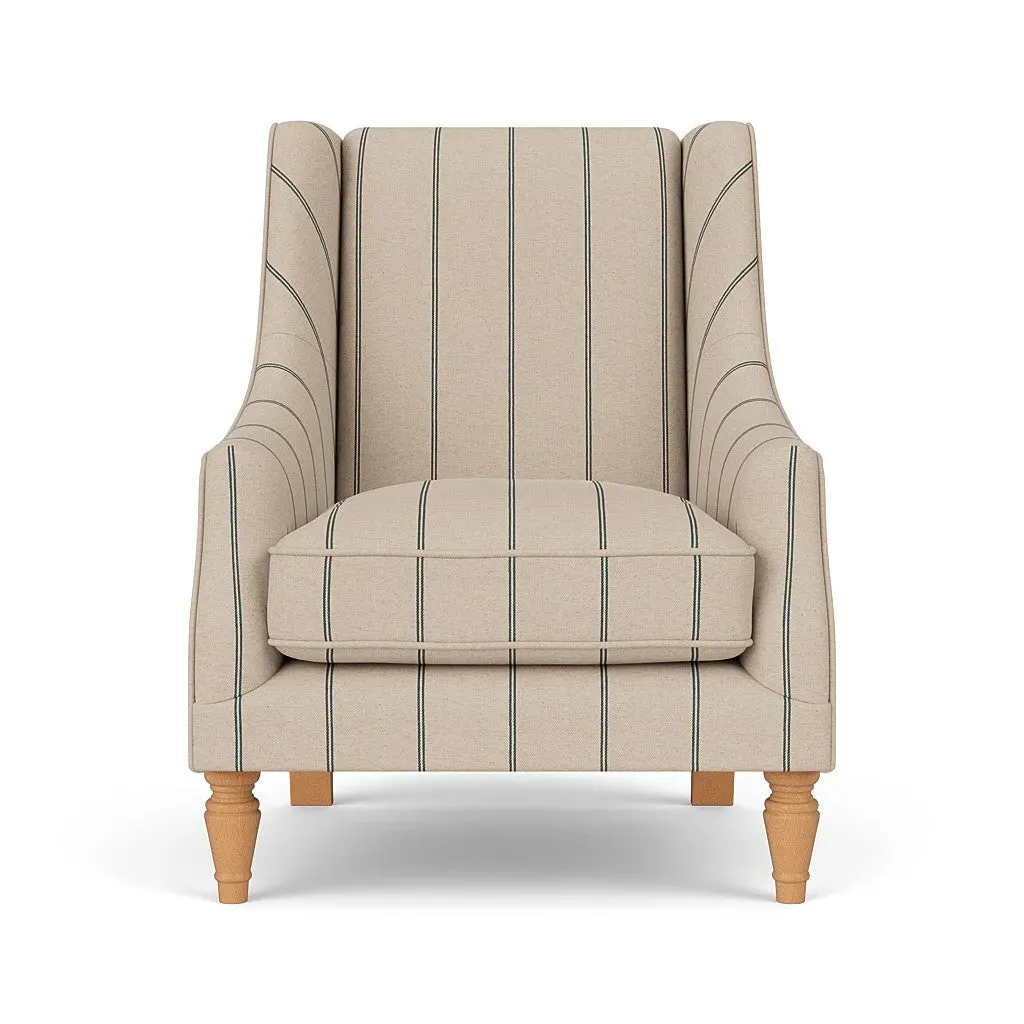 Armchair with Wraparound Arms - Charcoal, Compton Stripe image