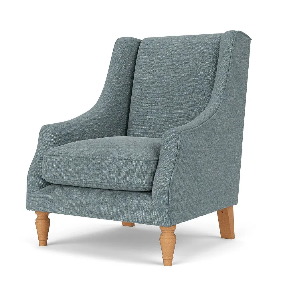 Armchair with Wraparound Arms - Teal Marl, Rustic Weave