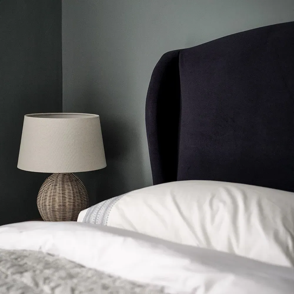 Ascott Double Upholstered Bed - Midnight, Velvet