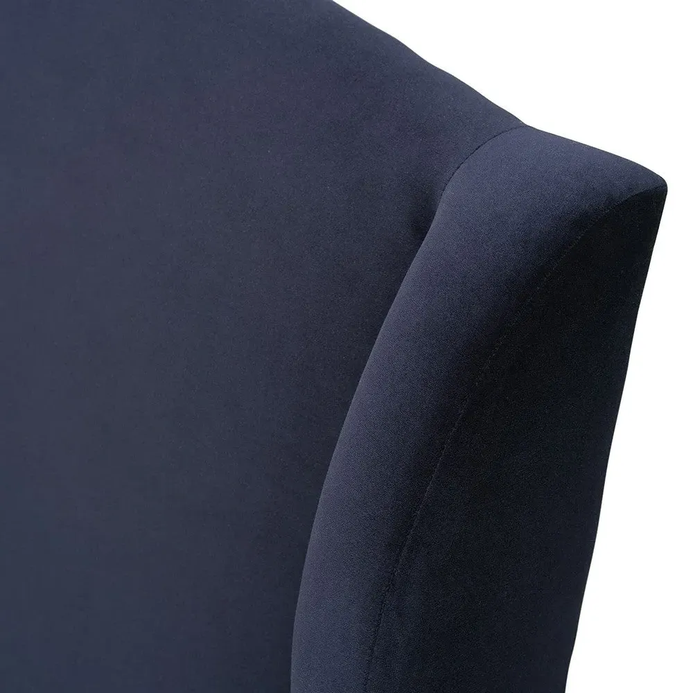 King Size Upholstered Bed - Midnight Blue, Velvet