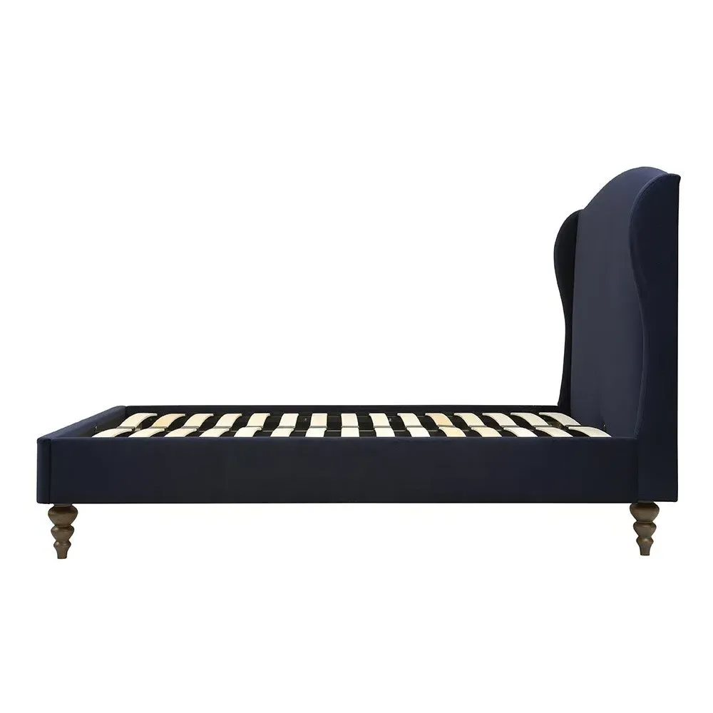 Super King Upholstered Bed - Midnight Blue, Velvet