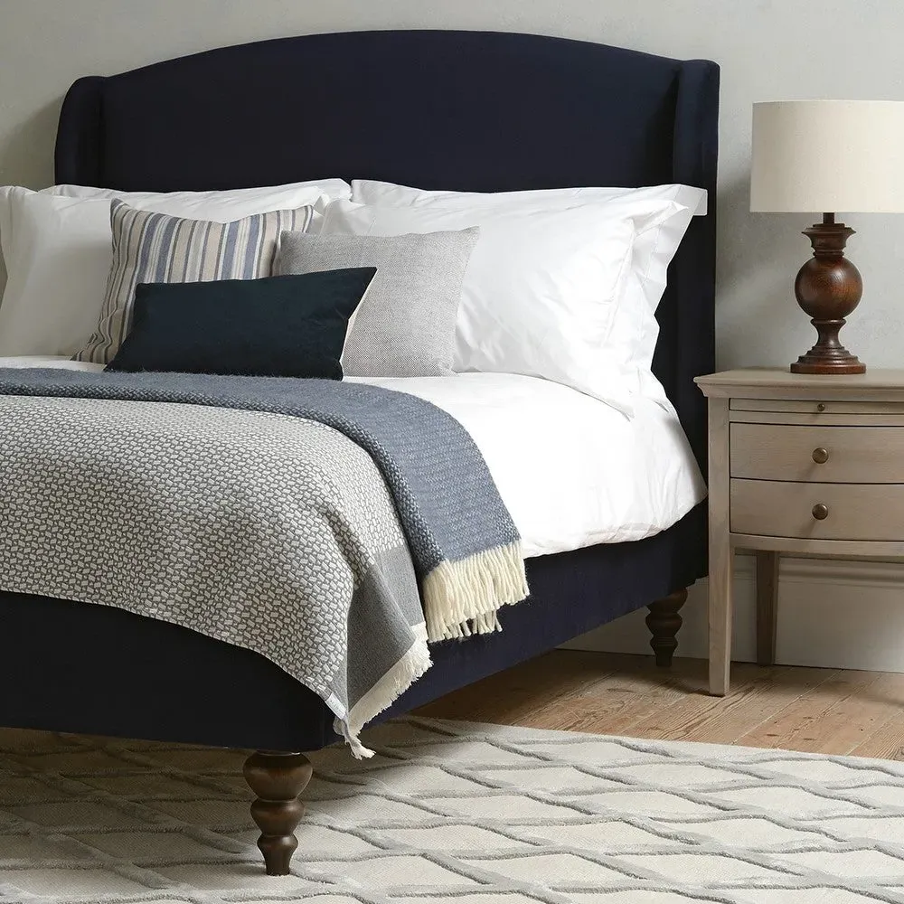 Super King Upholstered Bed - Midnight Blue, Velvet
