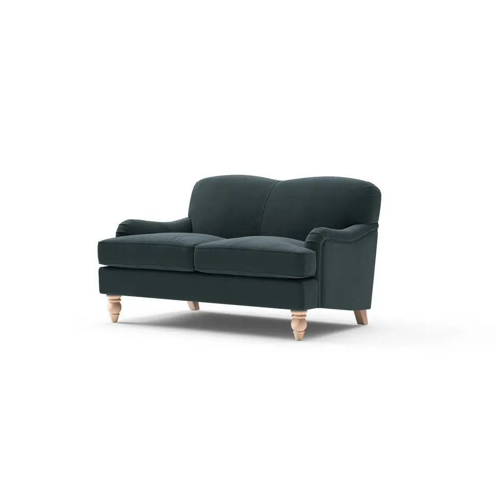 2-Seater Sofa - Blue, Matt Velvet