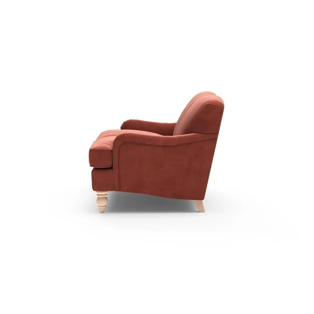 2-Seater Sofa - Brick Red, Matt Velvet