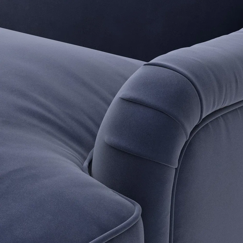 2-Seater Sofa - Deep Blue, Matt Velvet