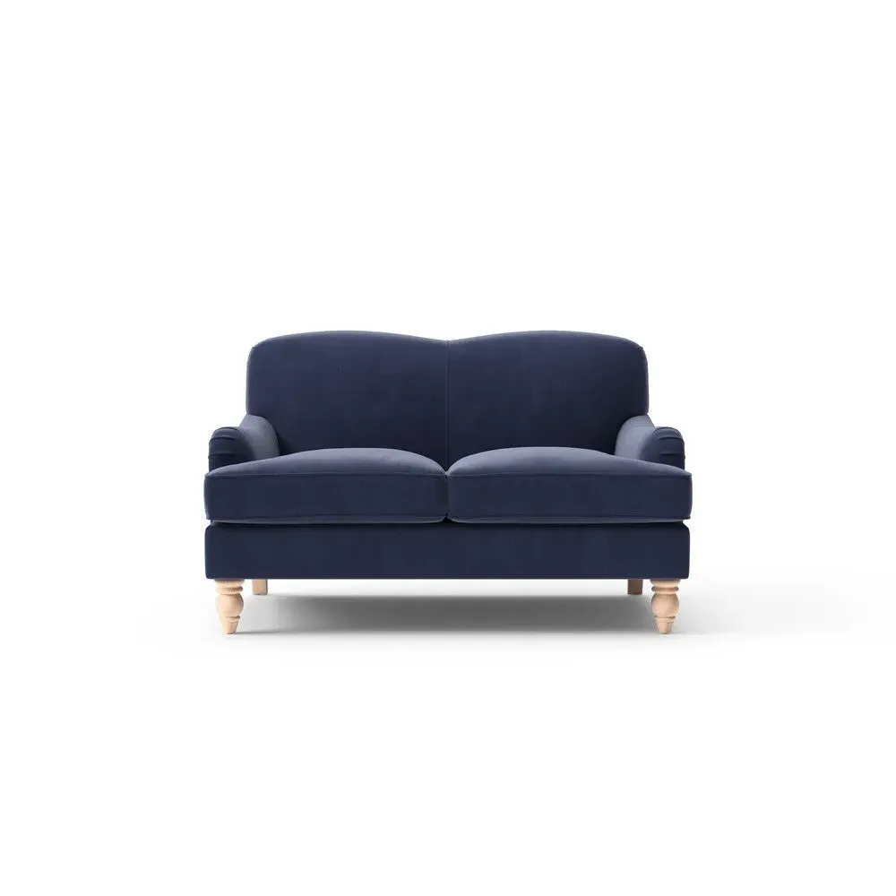 2-Seater Sofa - Deep Blue, Matt Velvet