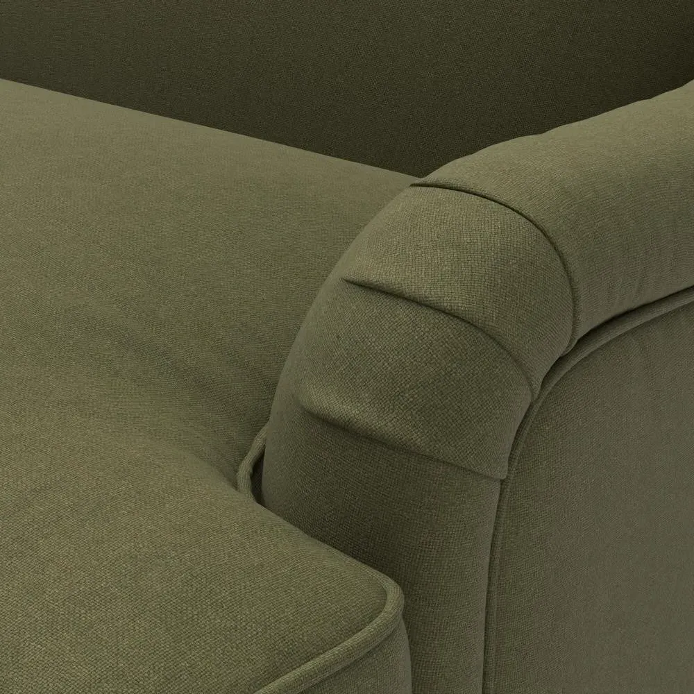 2-Seater Sofa - Forest Green, Linen Mix