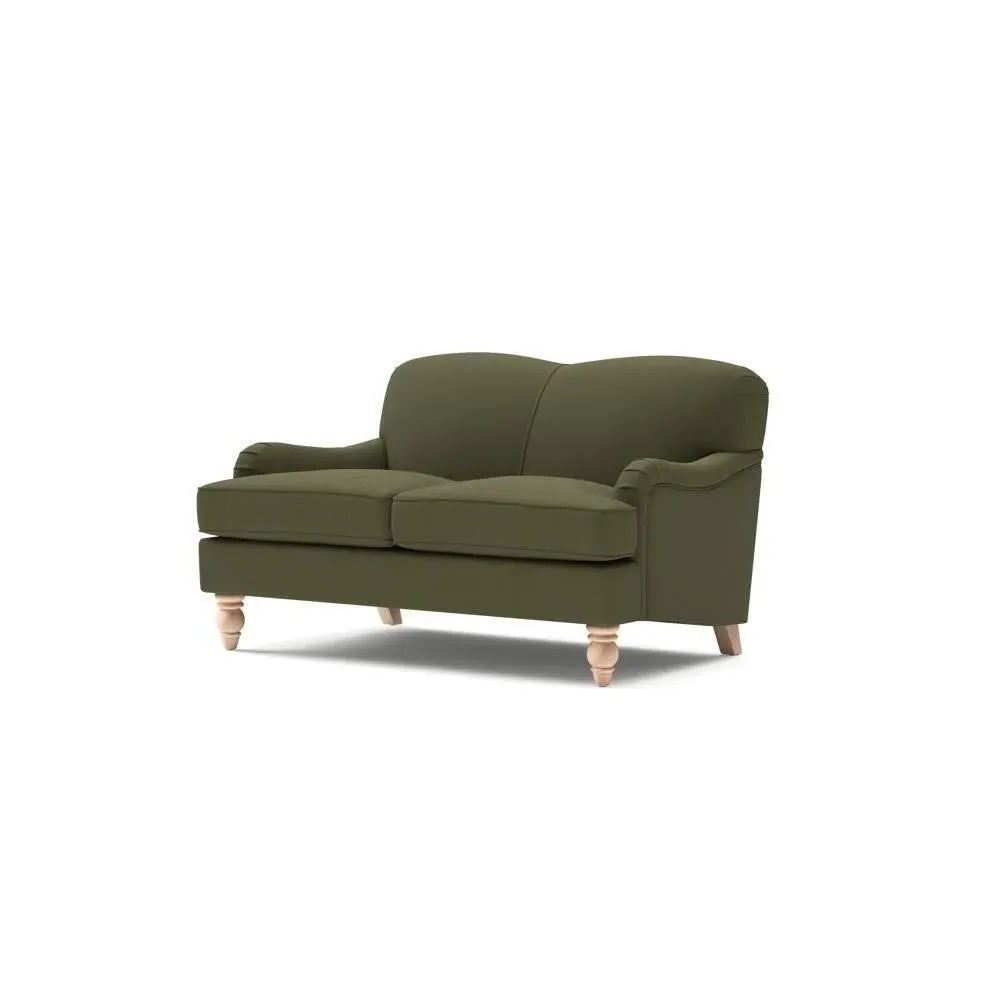 2-Seater Sofa - Forest Green, Linen Mix