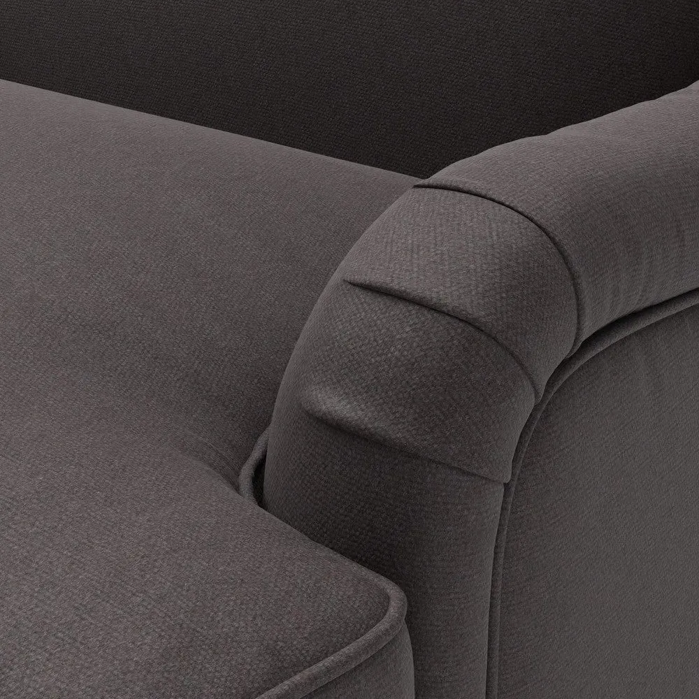 2-Seater Sofa - Grey Brown, Chunky Cotton