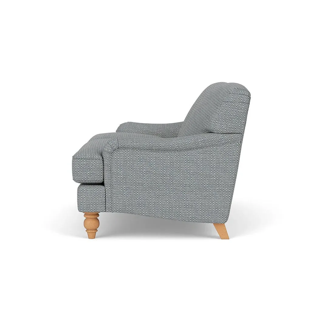 2-Seater Sofa - Navy, Herringbone Weave