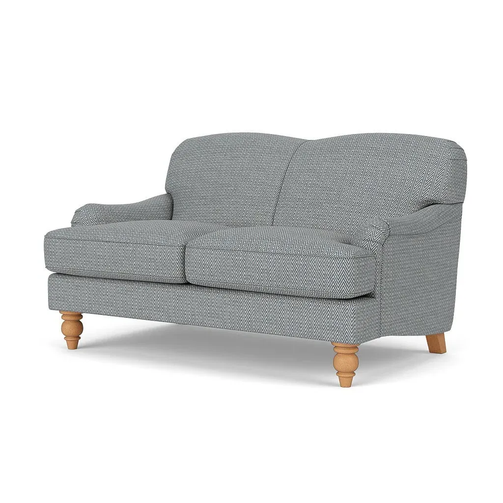 2-Seater Sofa - Navy, Herringbone Weave