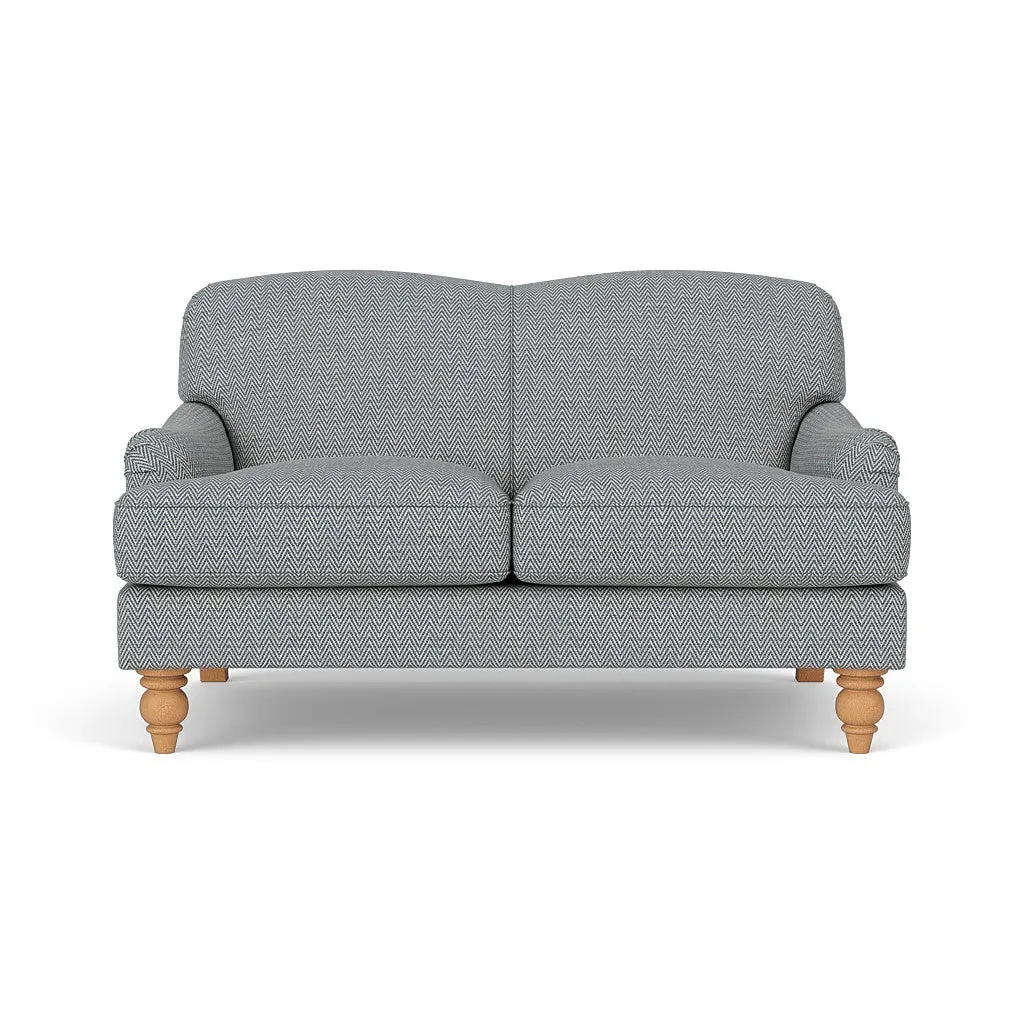 2-Seater Sofa - Navy, Herringbone Weave