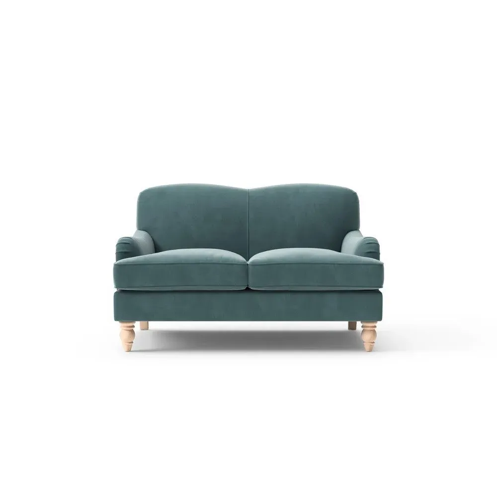 2-Seater Sofa - Teal, Matt Velvet