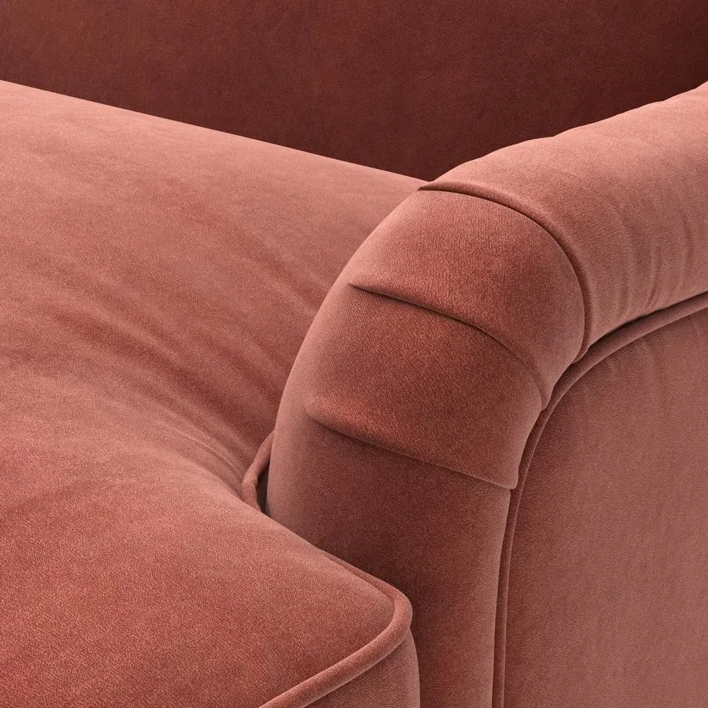 3-Seater Sofa - Brick Red, Matt Velvet