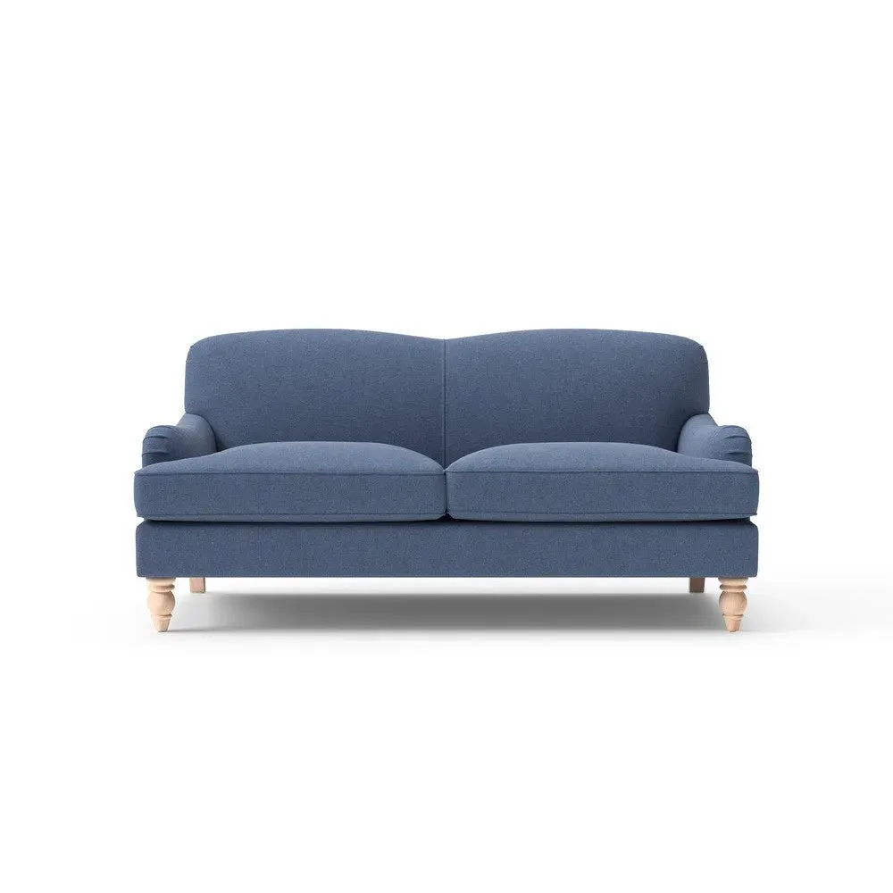 3-Seater Sofa - Dark Blue, Chunky Cotton
