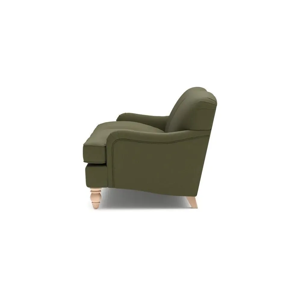 3-Seater Sofa - Forest Green, Linen Mix