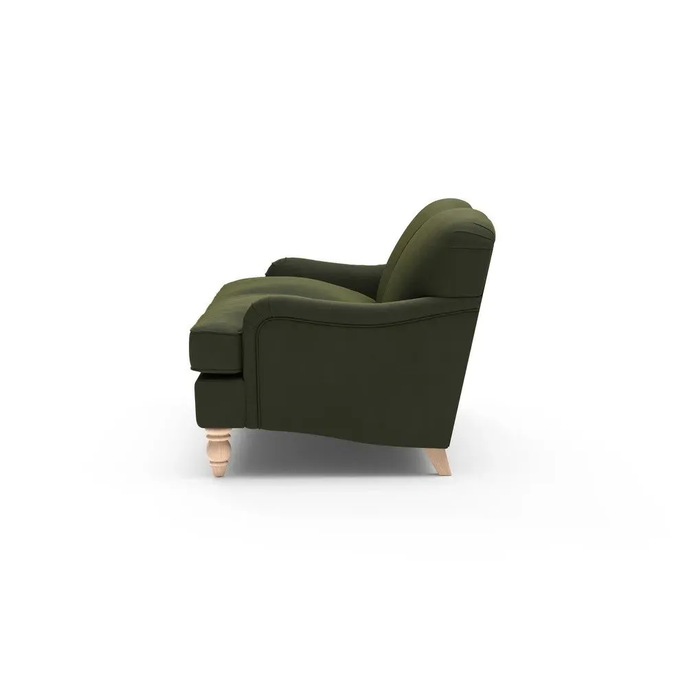 3-Seater Sofa - Forest Green, Matt Velvet