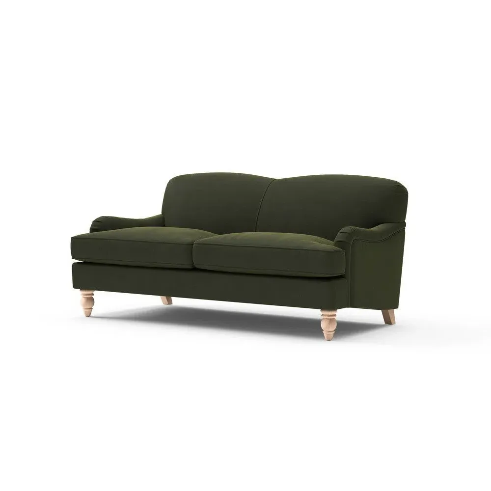 3-Seater Sofa - Forest Green, Matt Velvet