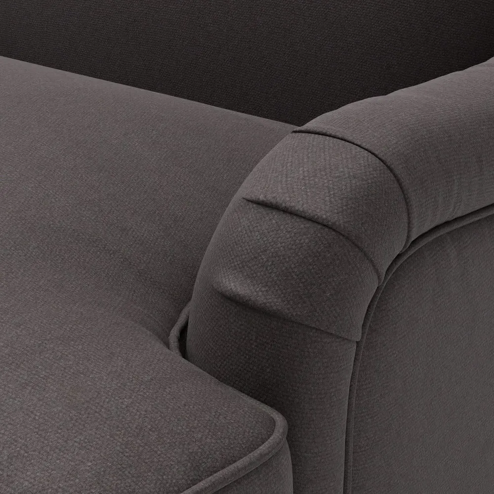 3-Seater Sofa - Grey Brown, Chunky Cotton