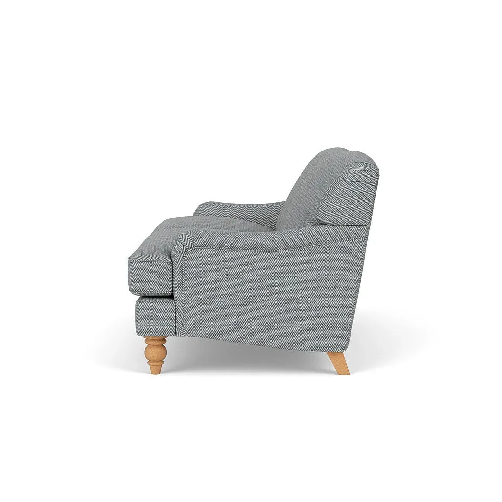 3-Seater Sofa - Navy, Herringbone Weave
