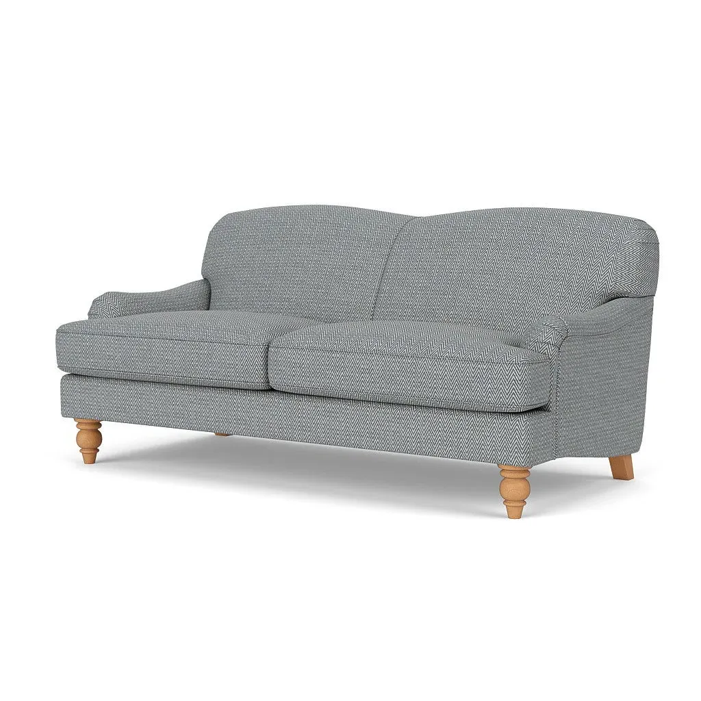 3-Seater Sofa - Navy, Herringbone Weave