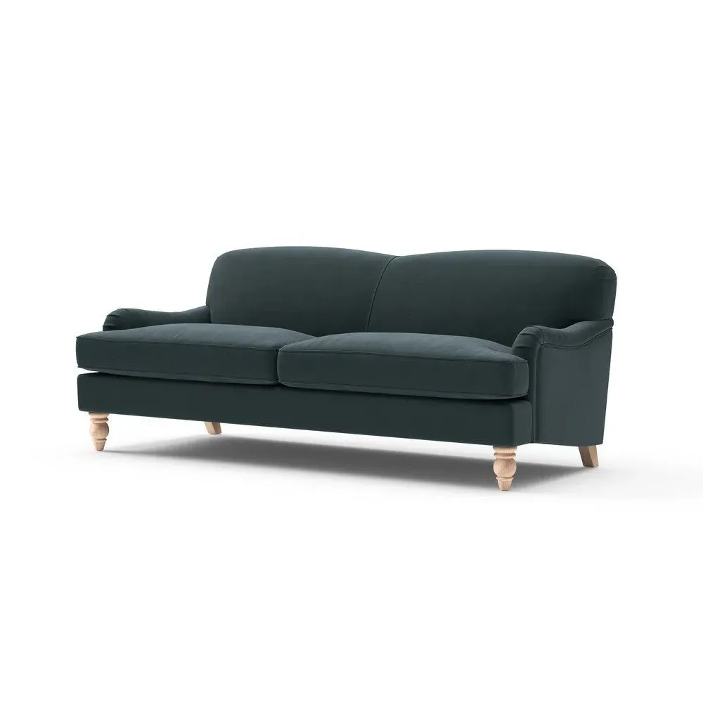 4-Seater Sofa - Blue, Matt Velvet