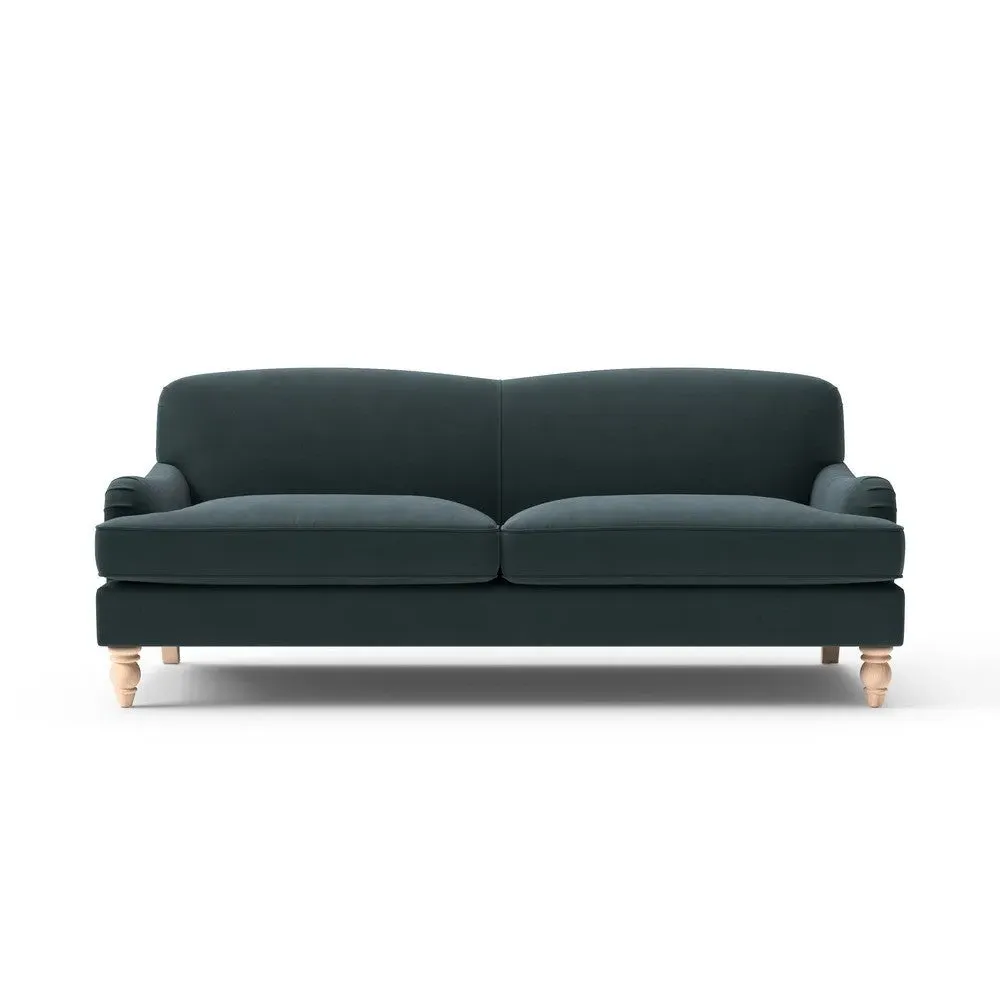 4-Seater Sofa - Blue, Matt Velvet